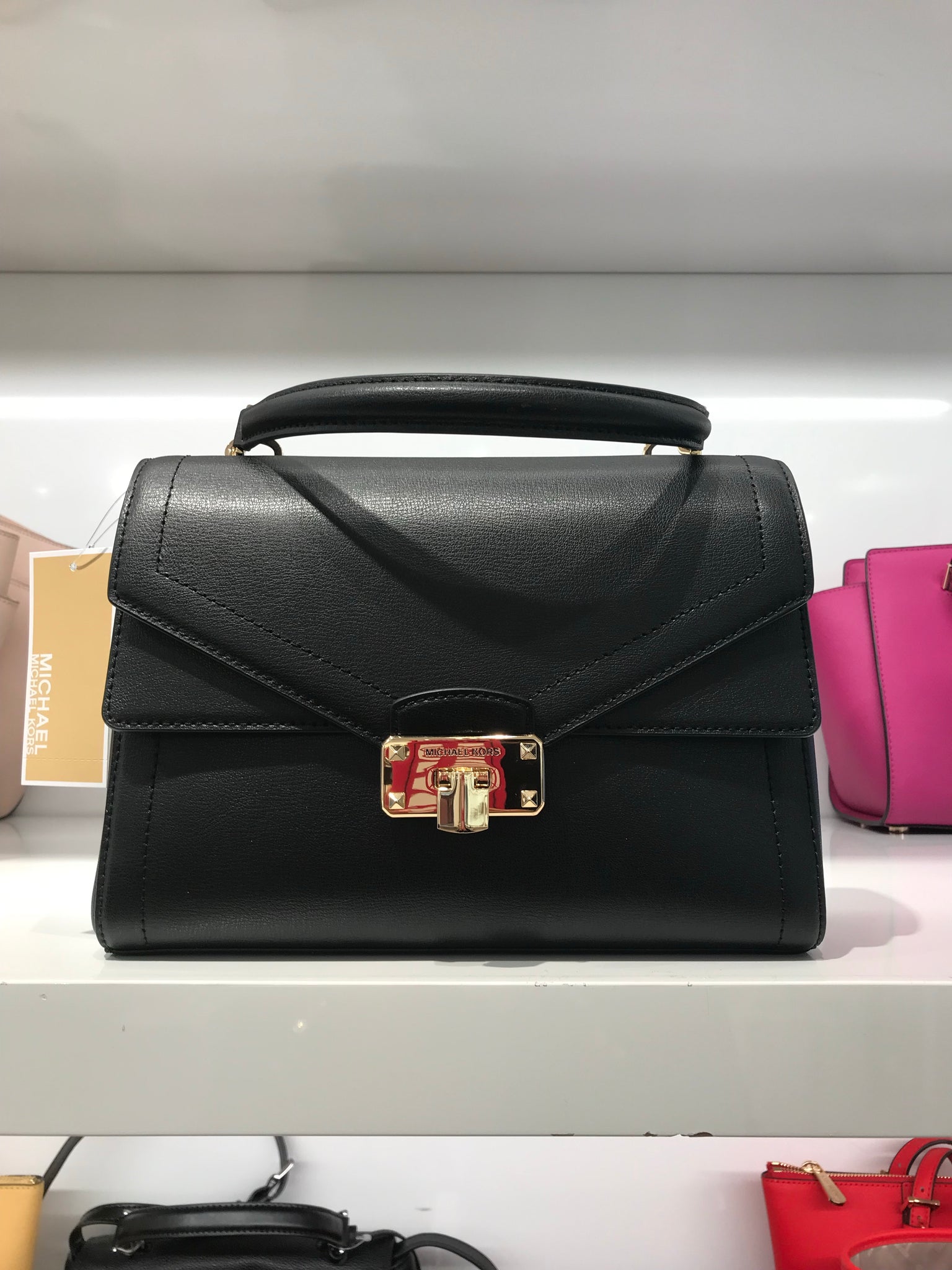 Michael Kors Kinsley Medium Shoulder Flap Black Leather Cross Body Bag –  Mystic Beauty Online Beauty Store