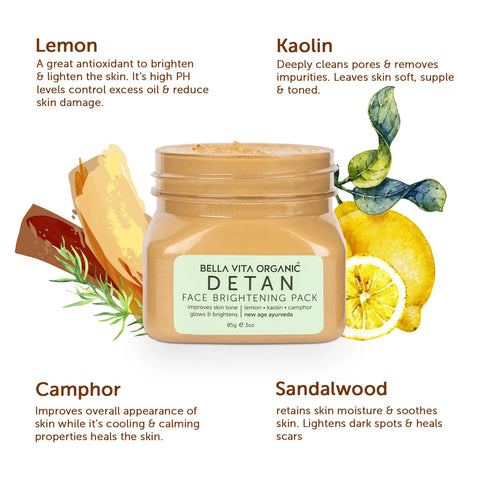 De Tan Removal Face Pack by Bella Vita Organic