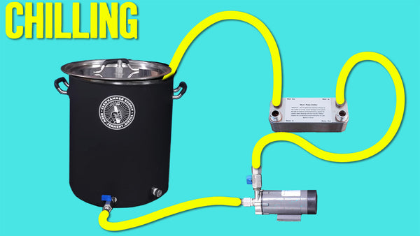 setting up brewing system hoses for chilling (without water supply)