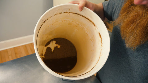 yeast and dregs at the bottom of a fermenter