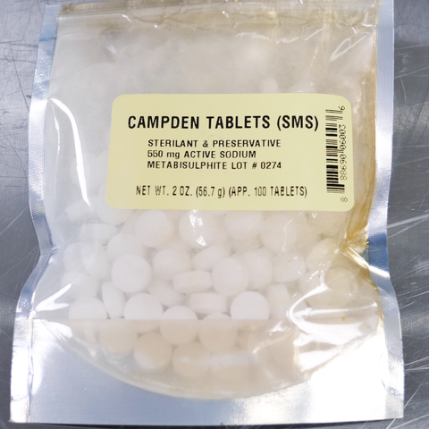 campden tablets in packaging