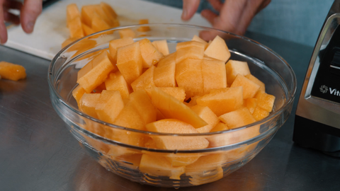 diced cantaloupe