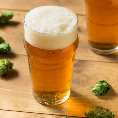 draft beer on a wooden table