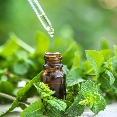 bottle of peppermint oil