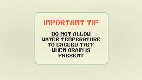 do not let the temperature exceed 175 degrees f while steeping grains are present