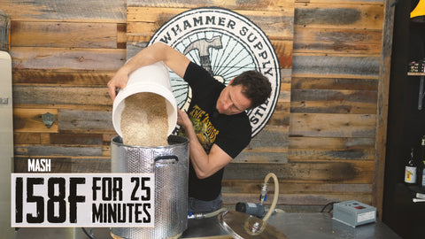 mashing in 11 pounds of pale malt