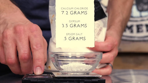 water chemistry adjustment using calcium chloride, gypsum, and epsom salt