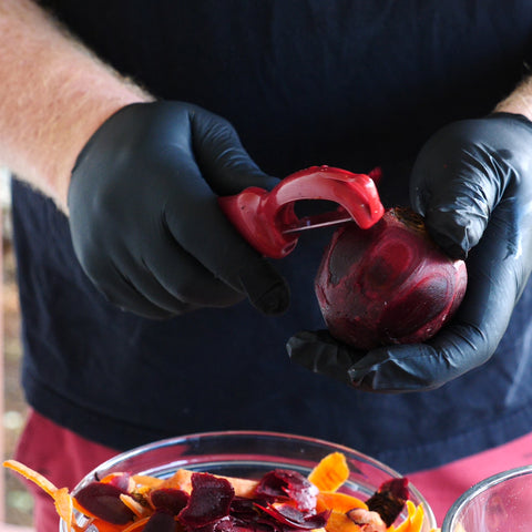 peeling a beet