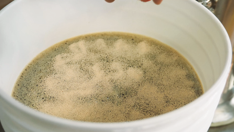 pitched yeast on top of wort