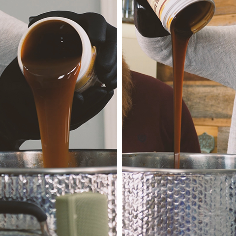 pouring malt extracts