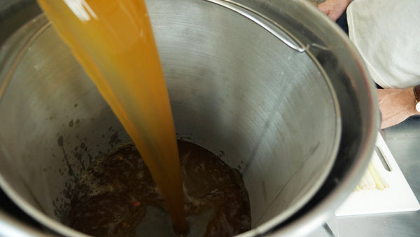 juice going into brewing kettle