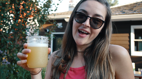 rachael holding beer 