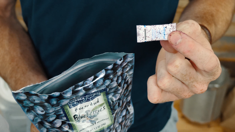 make sure to remove the gel packet from your packs of blueberries