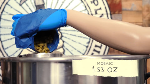 Adding mosaic hops for a whirlpool addition