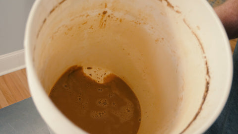 shaking distilled water to dissolve the yeast cake