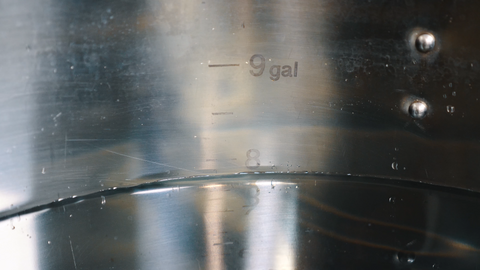 gallon markers inside kettle