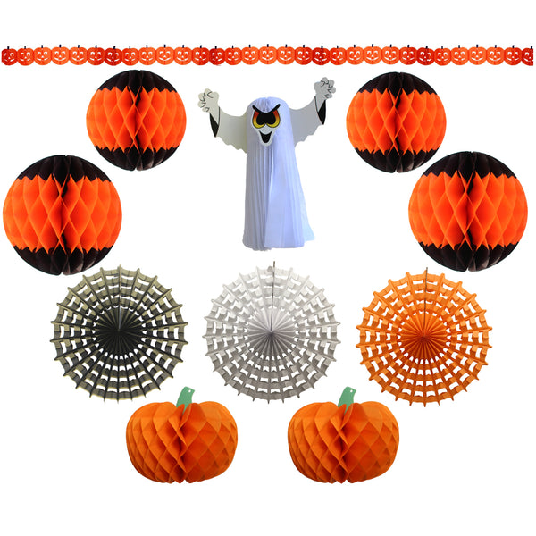11-Piece Deluxe Halloween Paper Decoration Kit - Made in USA – Devra ...