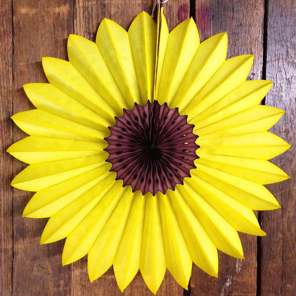 Yellow Tissue Paper Fan 13