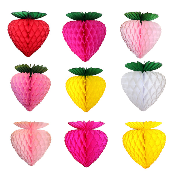 Strawberry Paper Lanterns Birthday Party Decor Hanging 3D Ornament Backdrop  