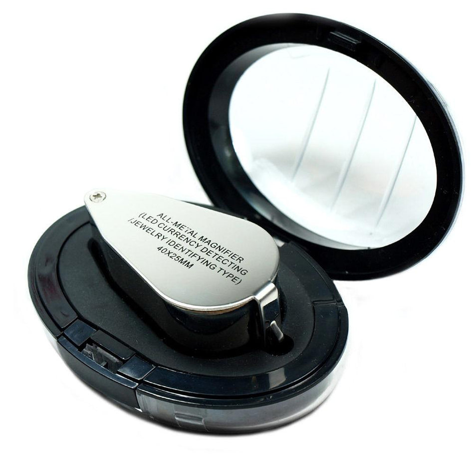 Folding Jewelry Loupe Optical Lens Magnifier Portable Stainless Steel  Magnifying Glass Tool