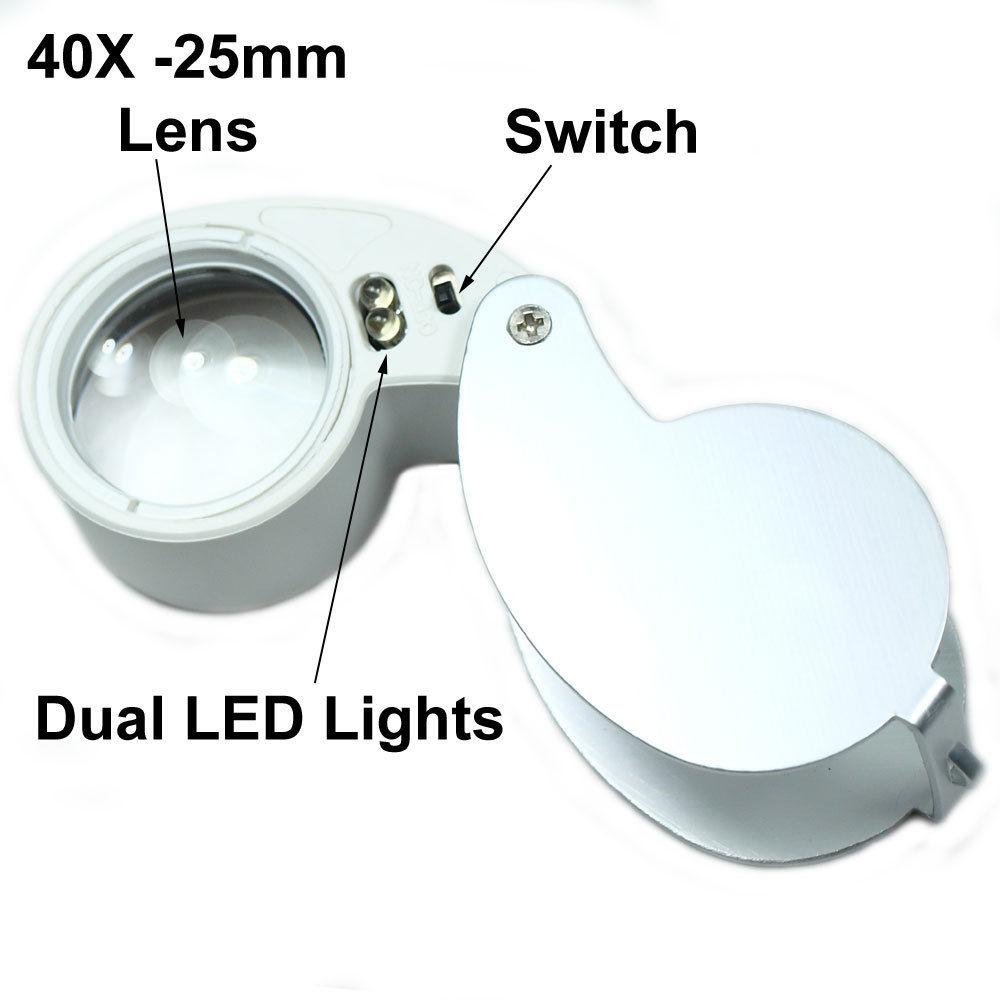 illuminated loupe 40x25mm