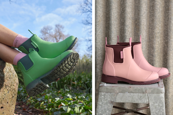 Grasshopper Green and Dusty Pink Bobbi Boots
