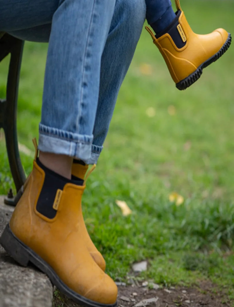 adult and kids mustard boots