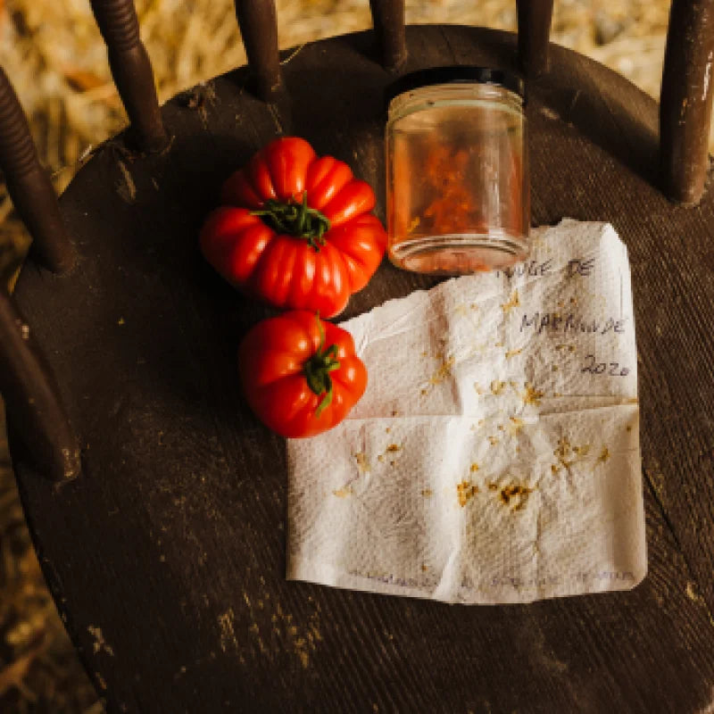 bell pepper and a small note