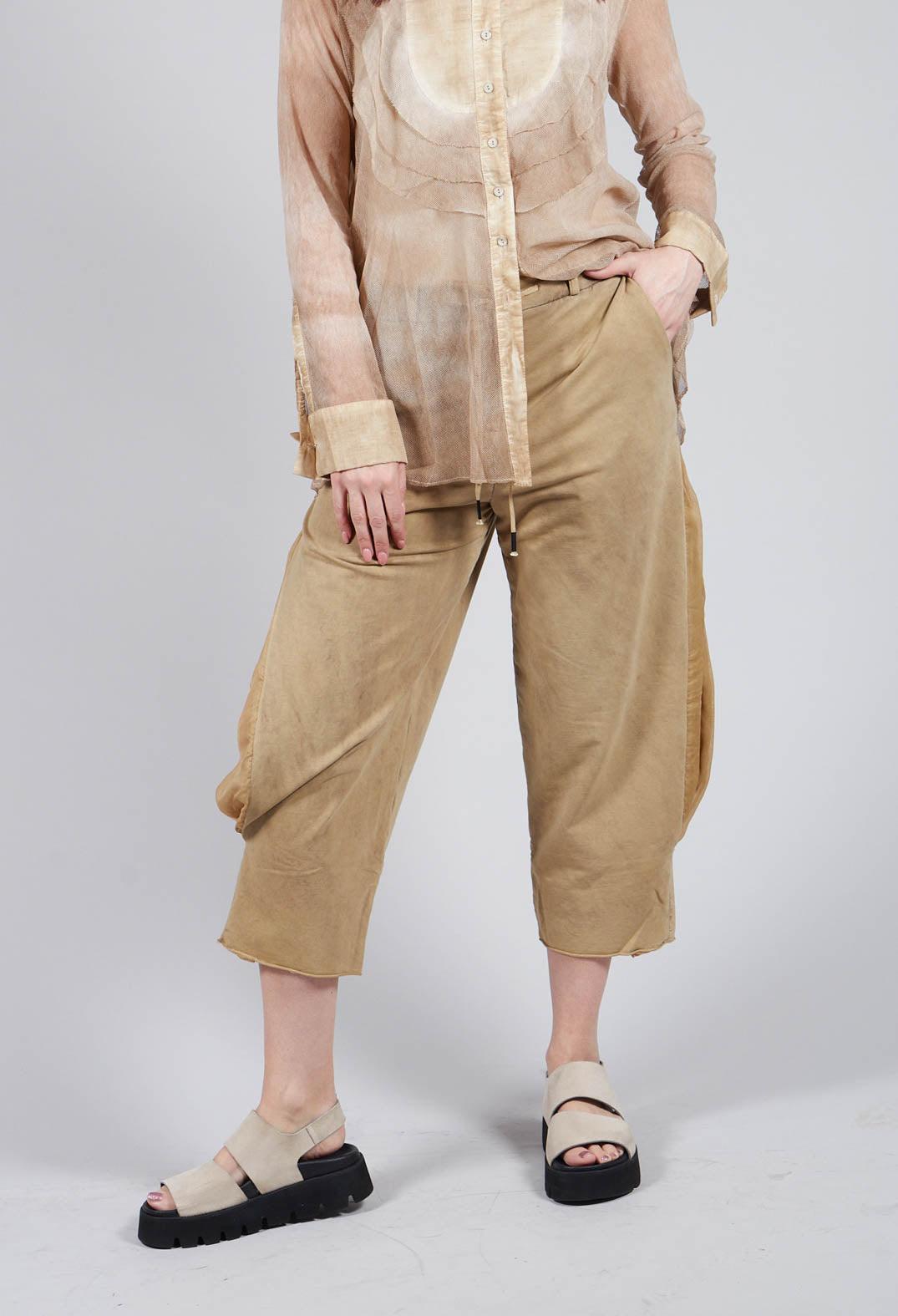 Balloon Leg Culottes in Khaki