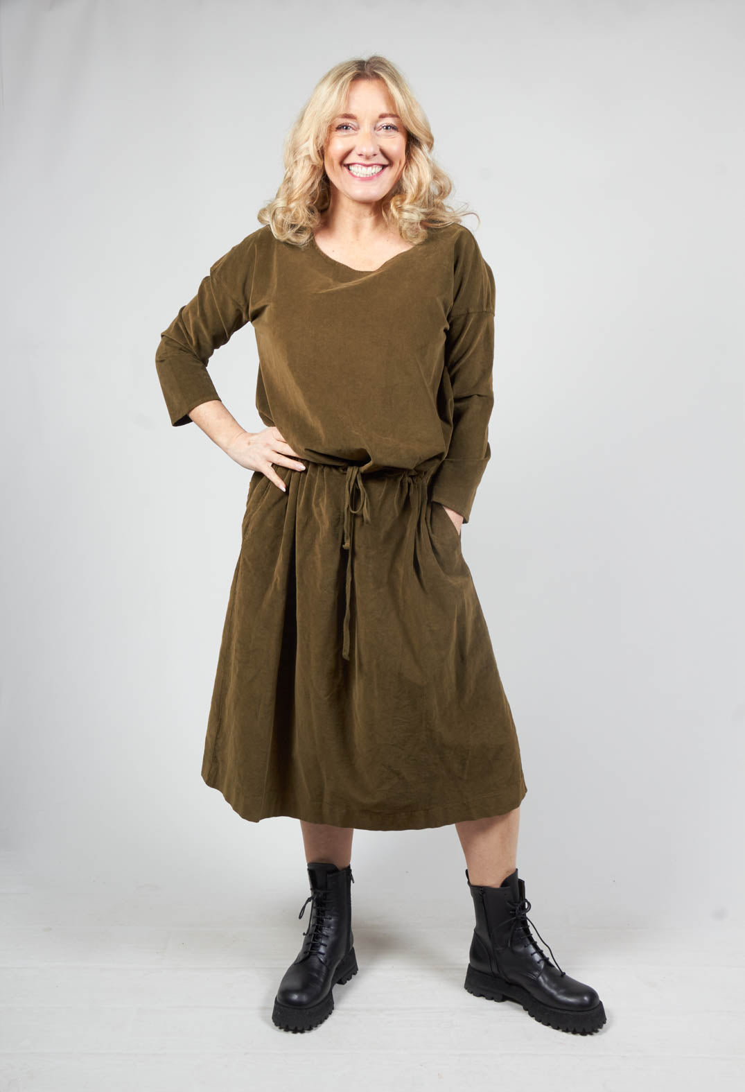 Corduroy Dress in Caramel