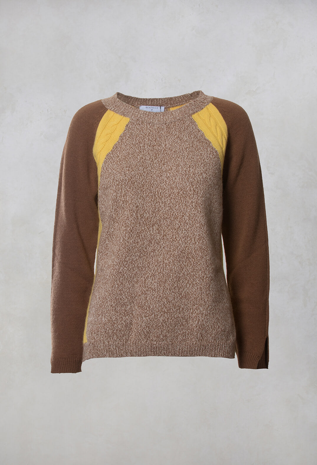 Colourblock Jumper in Brown