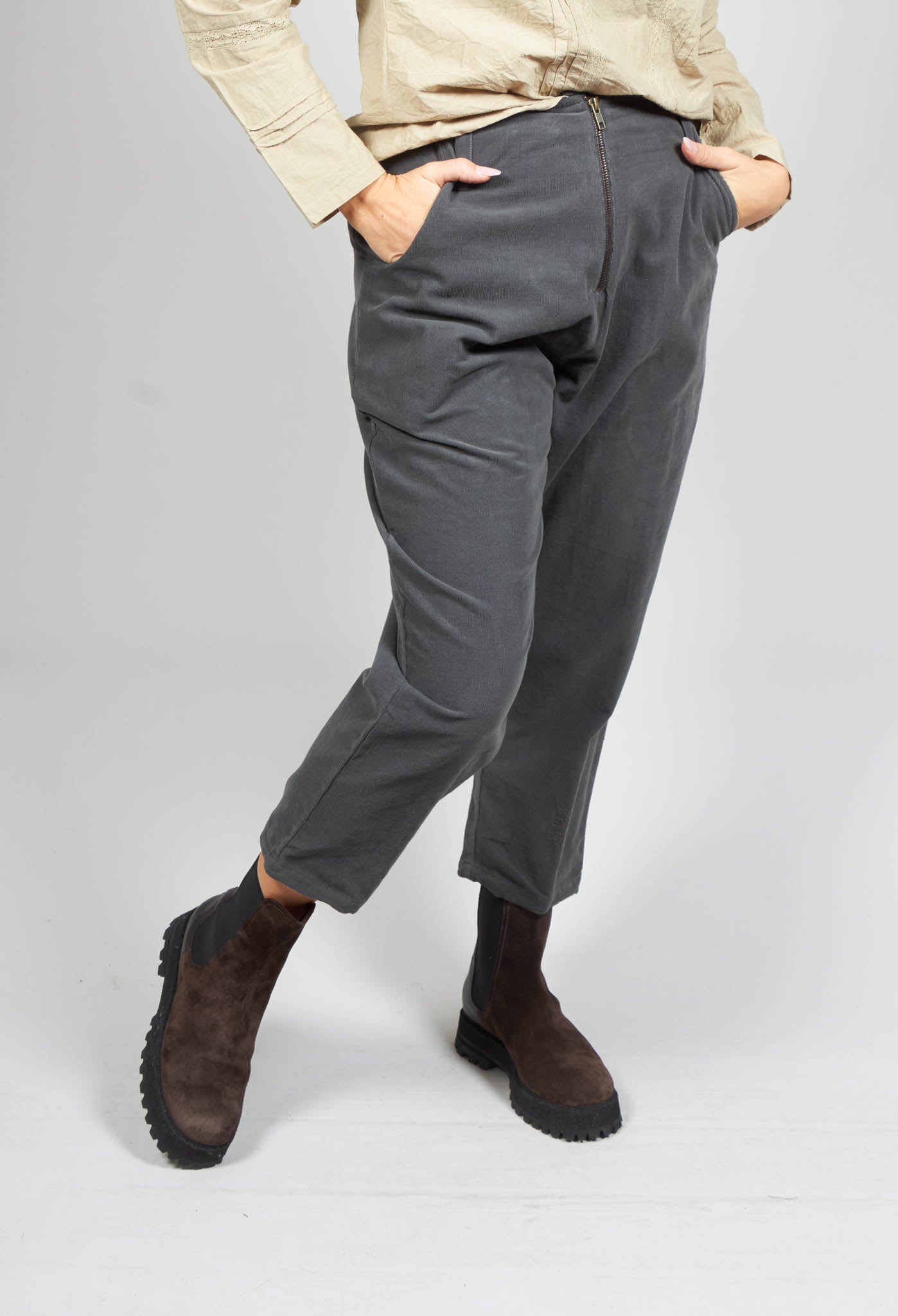 Cord Colly Trousers in Grey