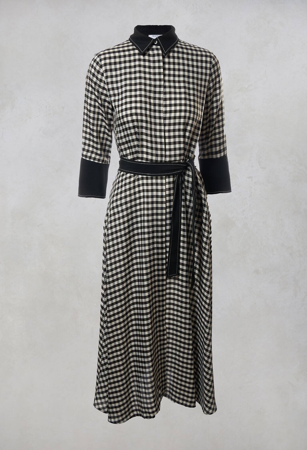 Checked Shirt Dress in Black