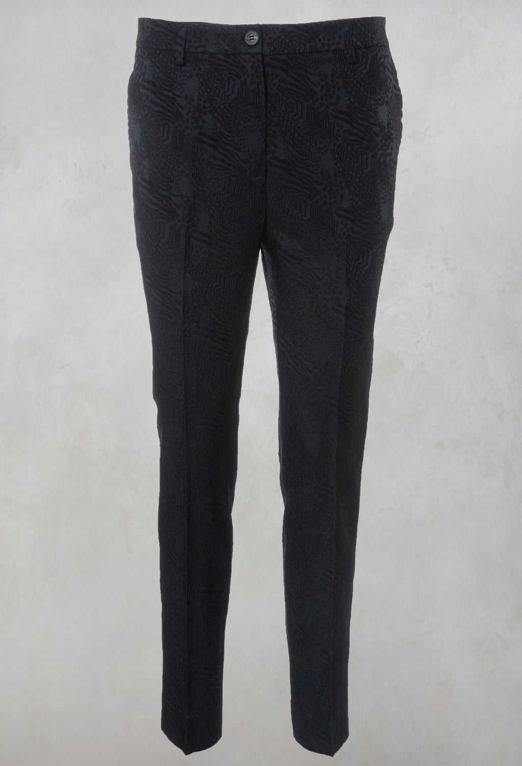 navy cigarette trousers