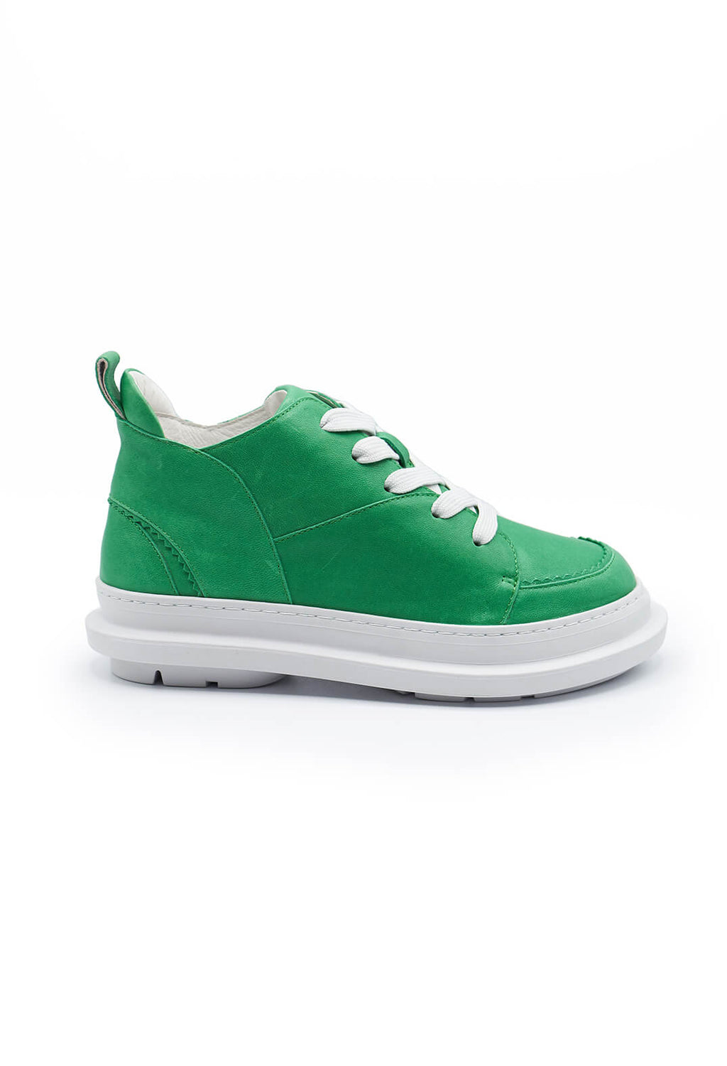Leather Lace Up Sneakers in Apple