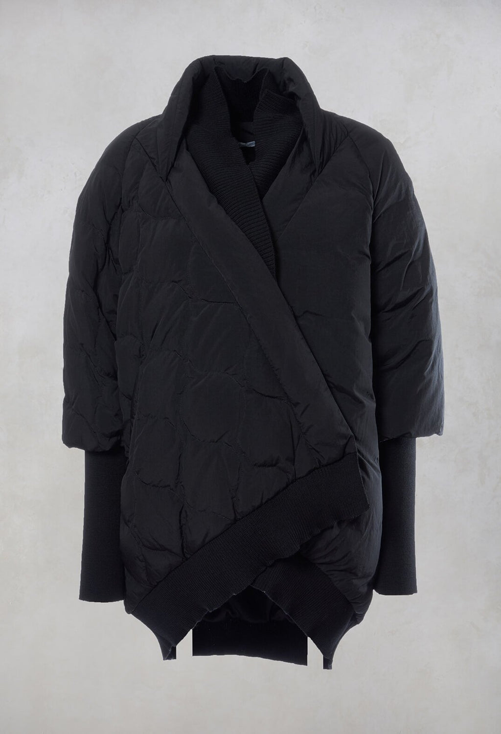 wrap puffer coat