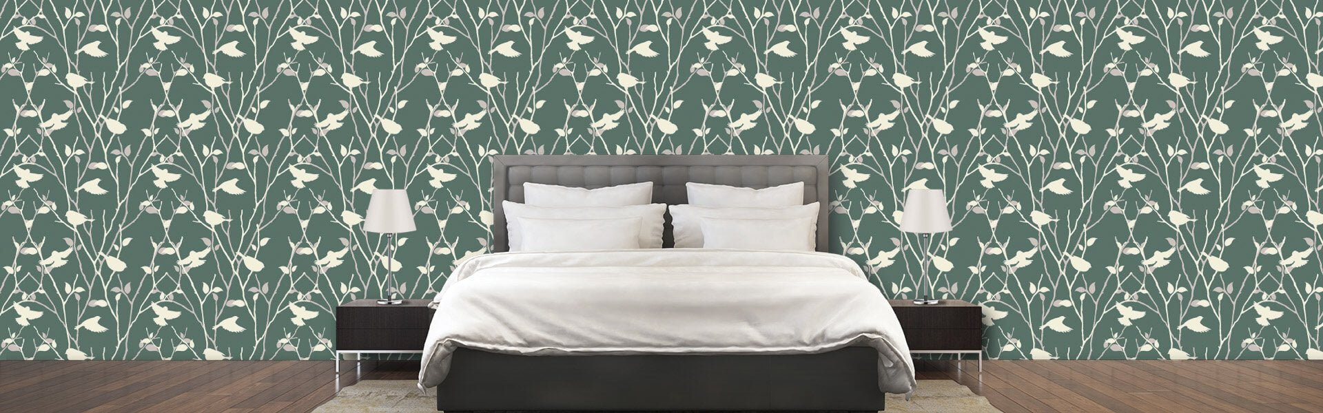 grey bird animal fabric removable wallpaper