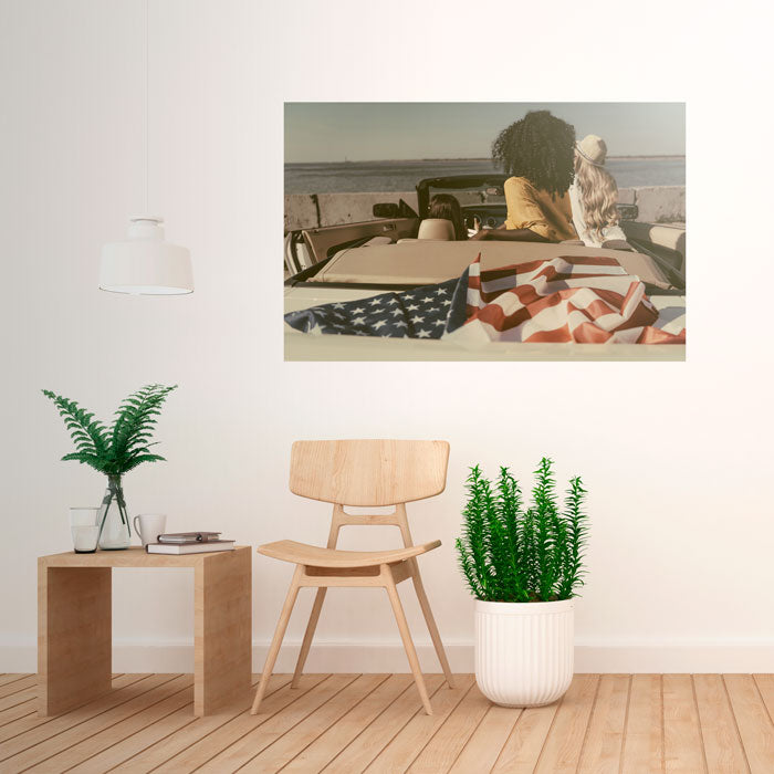 red and white american wall art