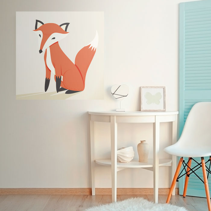 red fox accent wallpaper