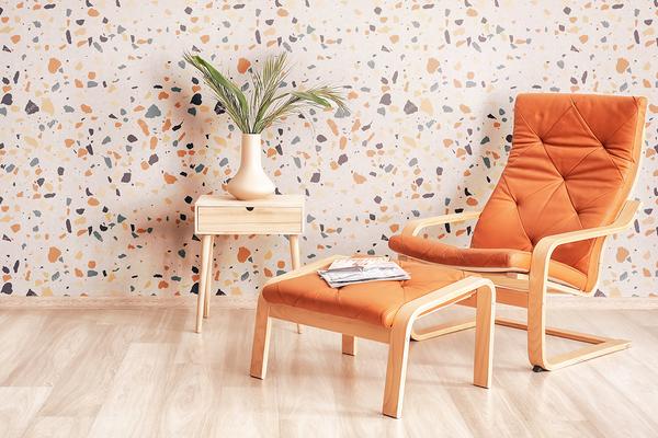 Orange Terrazzo Basic Peel wallpaper