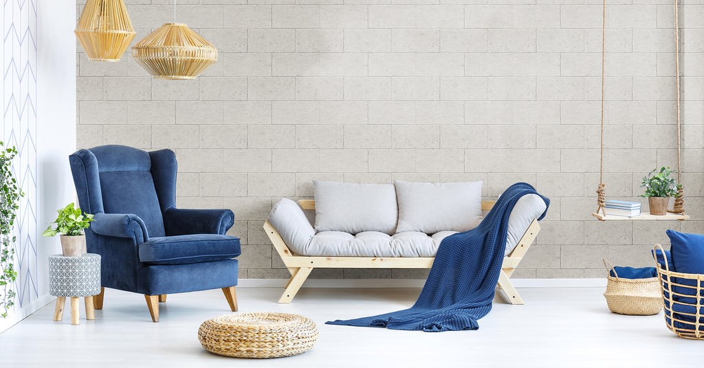 Beige Concrete Texture Fabric Removable Wallpaper