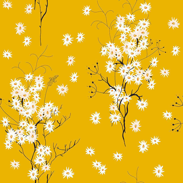 Yellow Flower Peel and Stick Removable Wallpaper 0982 | Walls By Me