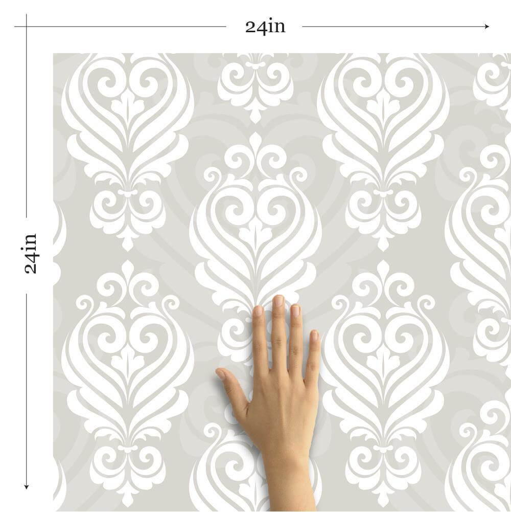 Beige Damask Removable Wallpaper | Walls By Me