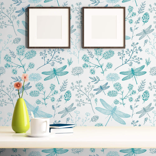 Blue Floral Peel And Stick Wallpaper : Scott Living 30 75 Sq Ft Indigo