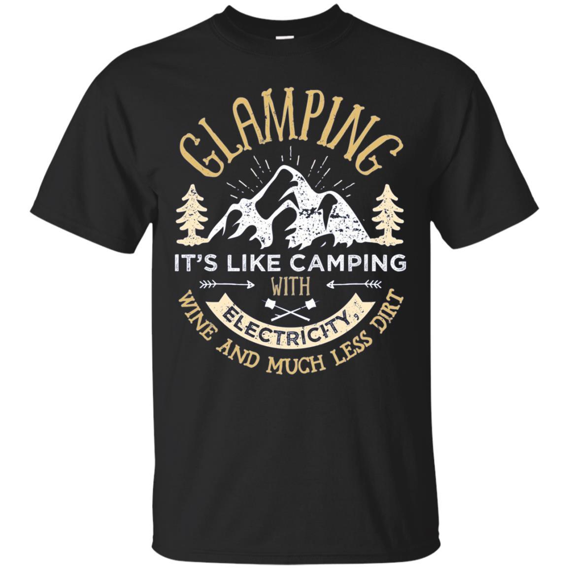 Glamping Definition T Shirt Glamper Wine Funny Camping