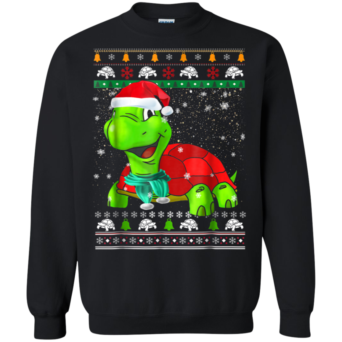 Funny Turtle Ugly Christmas Shirt G180 Crewneck Pullover 8 Oz.