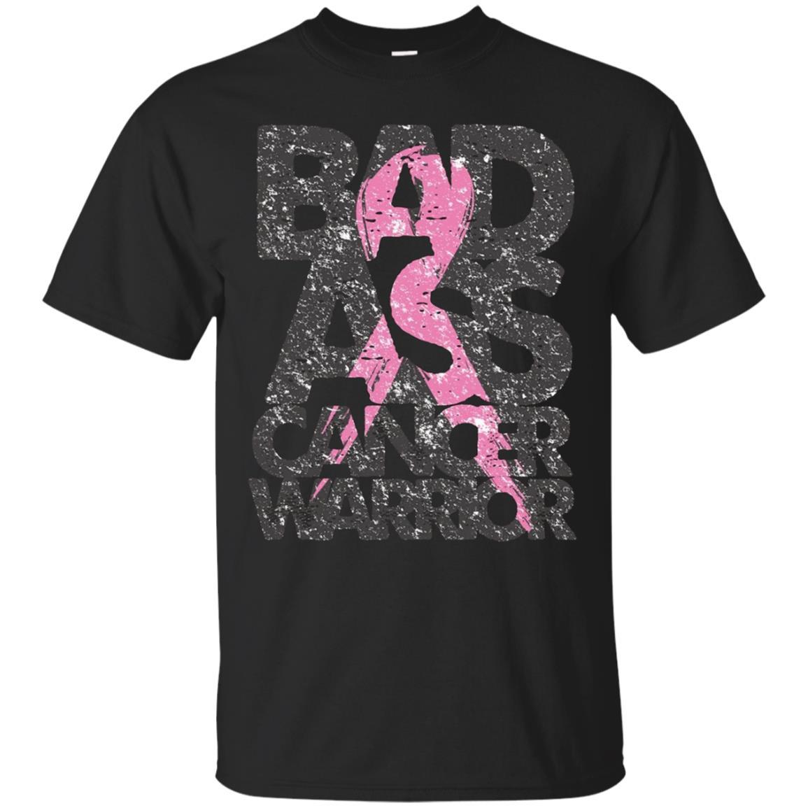 Badass Breast Cancer Warrior Pink Ribbon Support T-shirt Tee