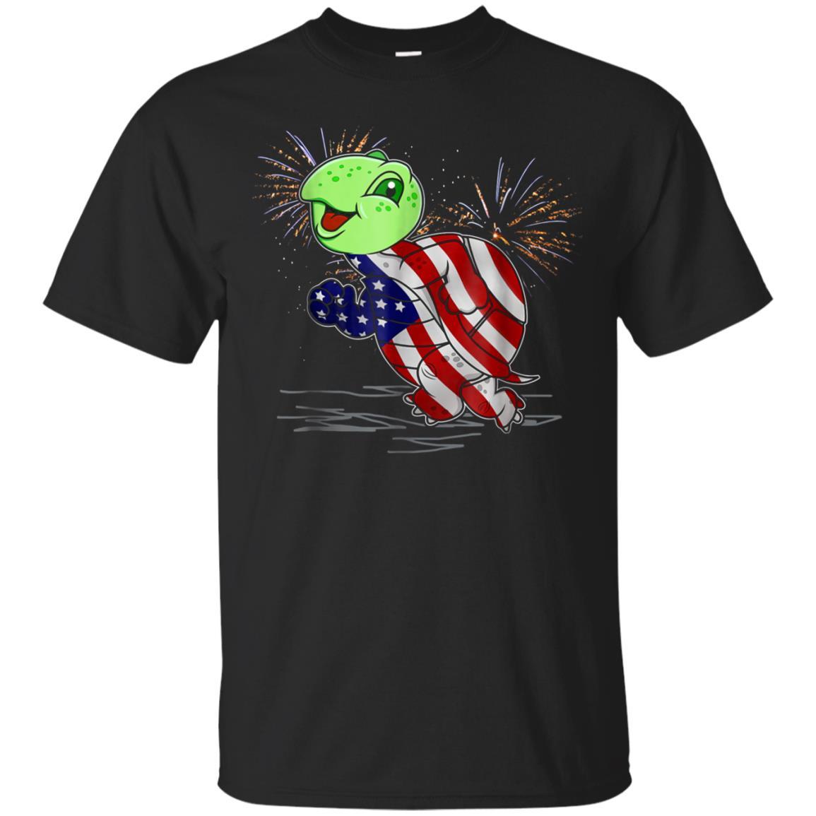 Patriotic Turtle American Flag Firework 4th Of July Shirt