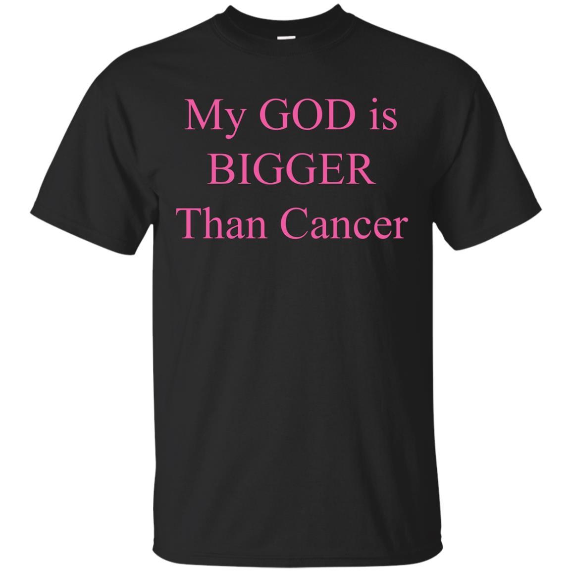 My God Is Bigger Than Cancer T-shirt | Pink Lettering