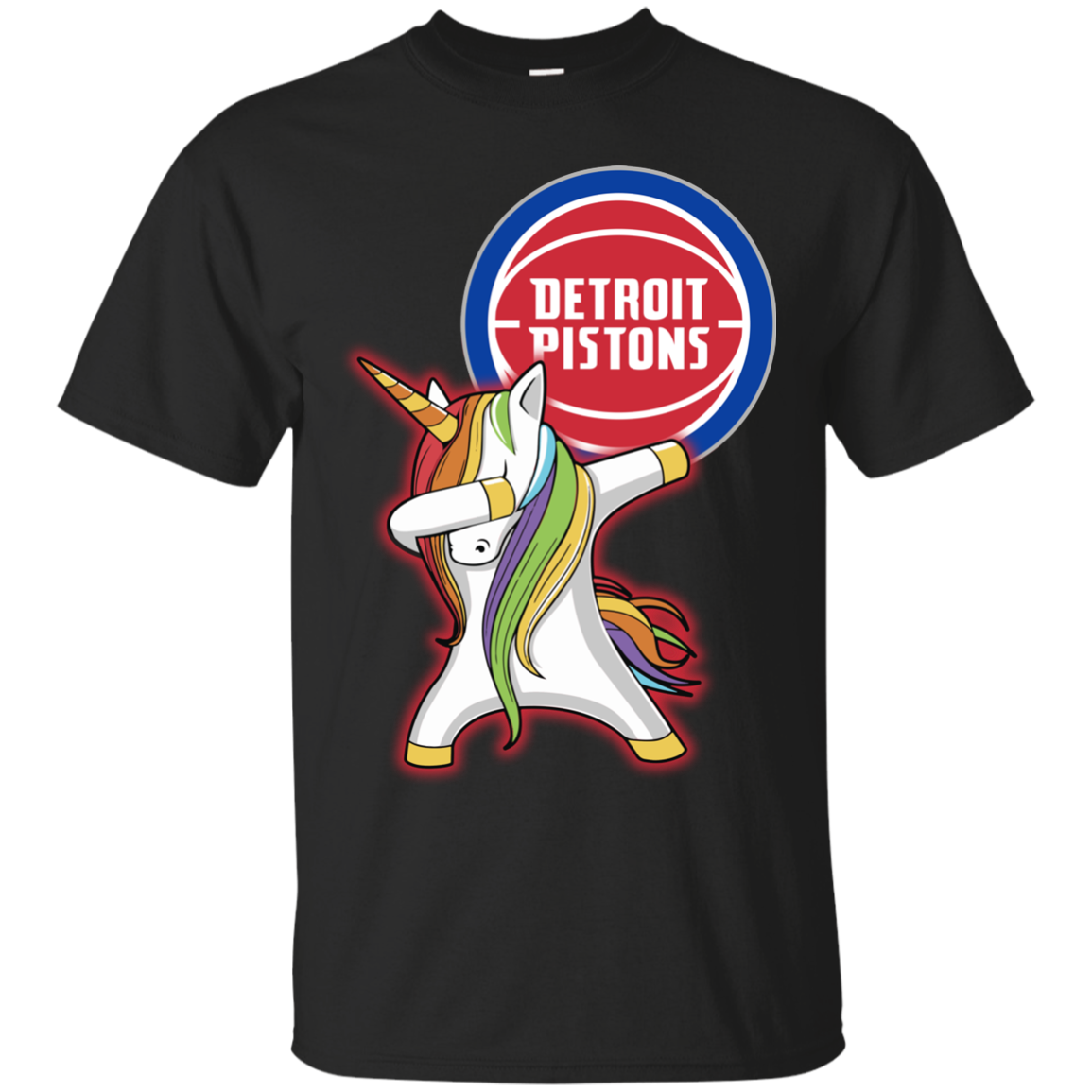 Detroit Pistons Basketball Dabbing Unicorn S S T-shirt